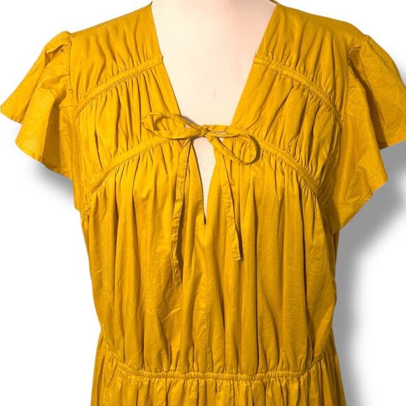 NWT Lane Bryant mustard Yellow Ruffled Smocked Midi Sundress plus size 18 - Picture 4 of 8